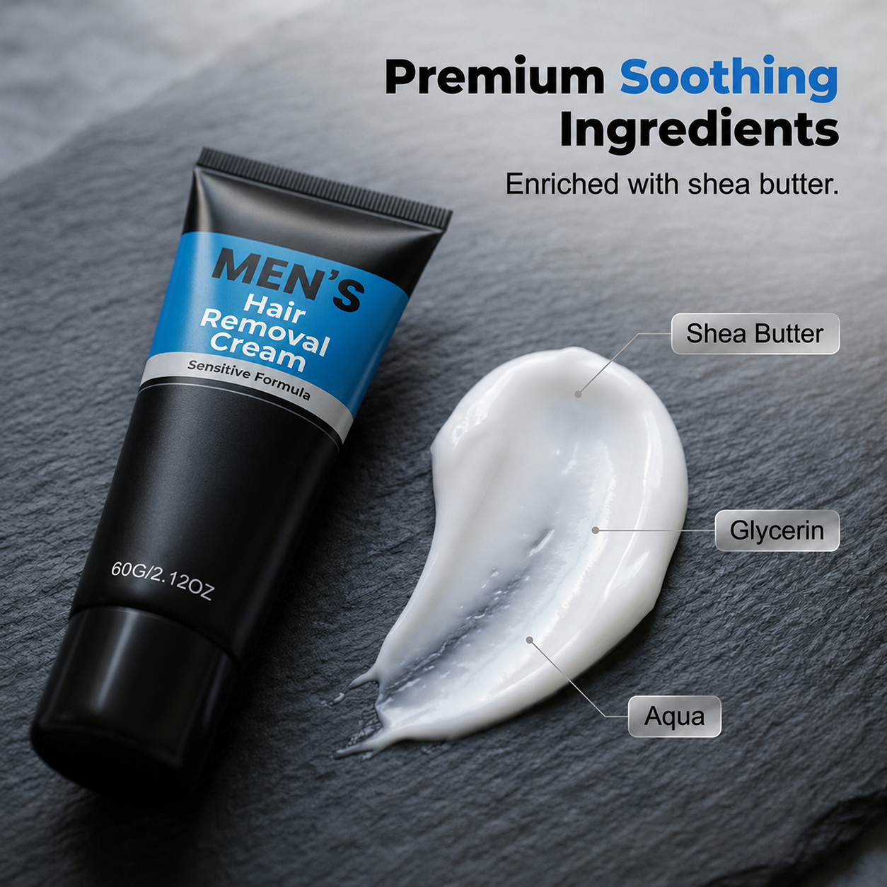 Crème dépilatoire pour hommes - Peau Lisse, Sans Irritation