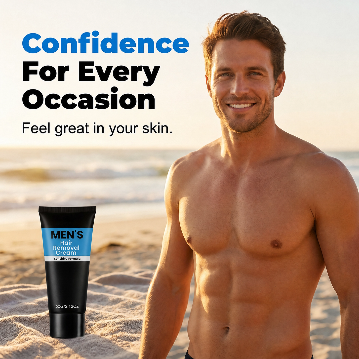 Crème dépilatoire pour hommes - Peau Lisse, Sans Irritation