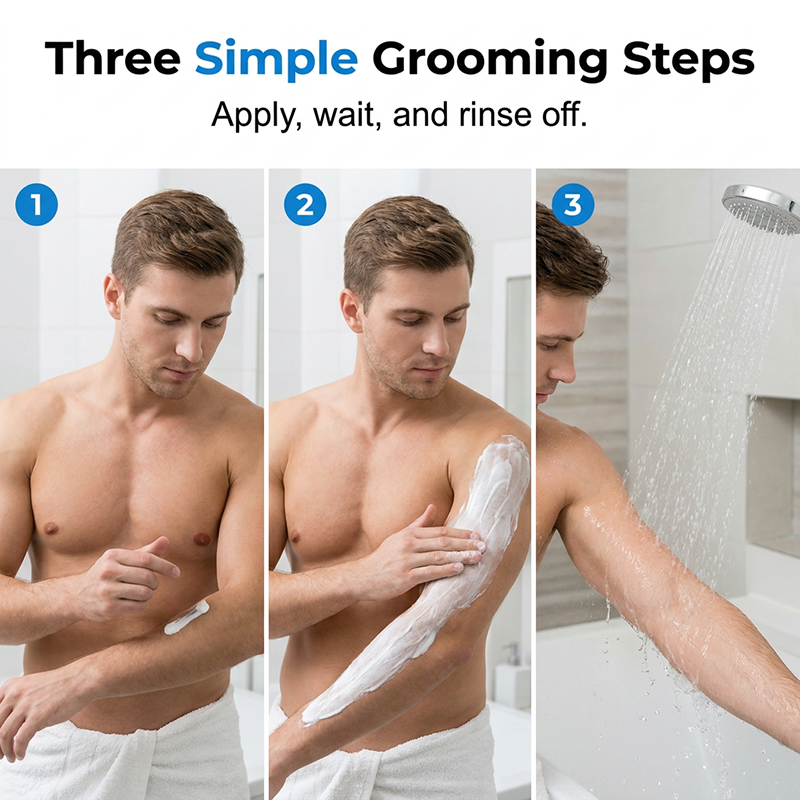 Crème dépilatoire pour hommes - Peau Lisse, Sans Irritation